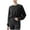 Black, variant on Womens Cropped Sweatshirts Raglan Long Sleeve Workout Shirts Crew Neck Drawstring Hem Solid Color Pullover Tops