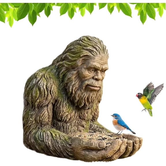 Bigfoot Bird Feeder,Feeders Tree-Mounted Outdoor Resin Feed-er,Waterproof Hand-Fed Forest Guardian Tree Hugger Sculpture with Hidden Keyhole Hanger,for Yard,Patio,Lawn & Garden Decor