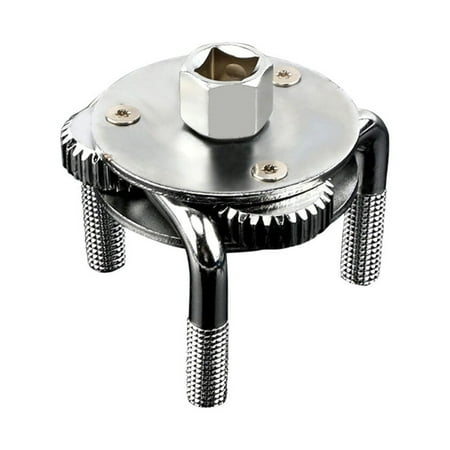 

Kesenlong oil wrench Two Way 3-Jaw Auto-Adjustable Oil Filter Wrench Remover 3/8 Square Drive Socket 1/2 Adaptor (Silver)