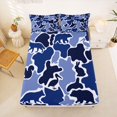 thumbnail image 5 of Manfei Cute Bear Bed Sheets,Vintage Camouflage Full Size Sheets,Blue,4-Piece,1 Flat Sheet, 1 Fitted Sheet and 2 Pillowcases, 5 of 6