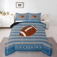 thumbnail image 1 of Erosebridal 3D Rugby Comforter Sets Full Size, Ball Sport Player Comforters & Duvets, Stripe Checkered Decor , Lightweight 3pcs, 1 of 7