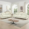 thumbnail image 4 of Modular Sectional Sofa, 3 Seat Sofa and 2 Seat Loveseat Sofa Sets with Removable Ruffles Pleats Skirts, Deep Seat Sofa for Living Room, Beige, 4 of 7