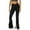 Black, variant on gbyLJF Women's Flared Trousers High Waisted Front-slit Pants Stretch Solid Color Sweatshirt Wide Leg Yoga Pants