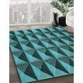 thumbnail image 3 of Ahgly Company Machine Washable Indoor Rectangle Transitional Dark Turquoise Green Area Rugs, 2' x 5', 3 of 7