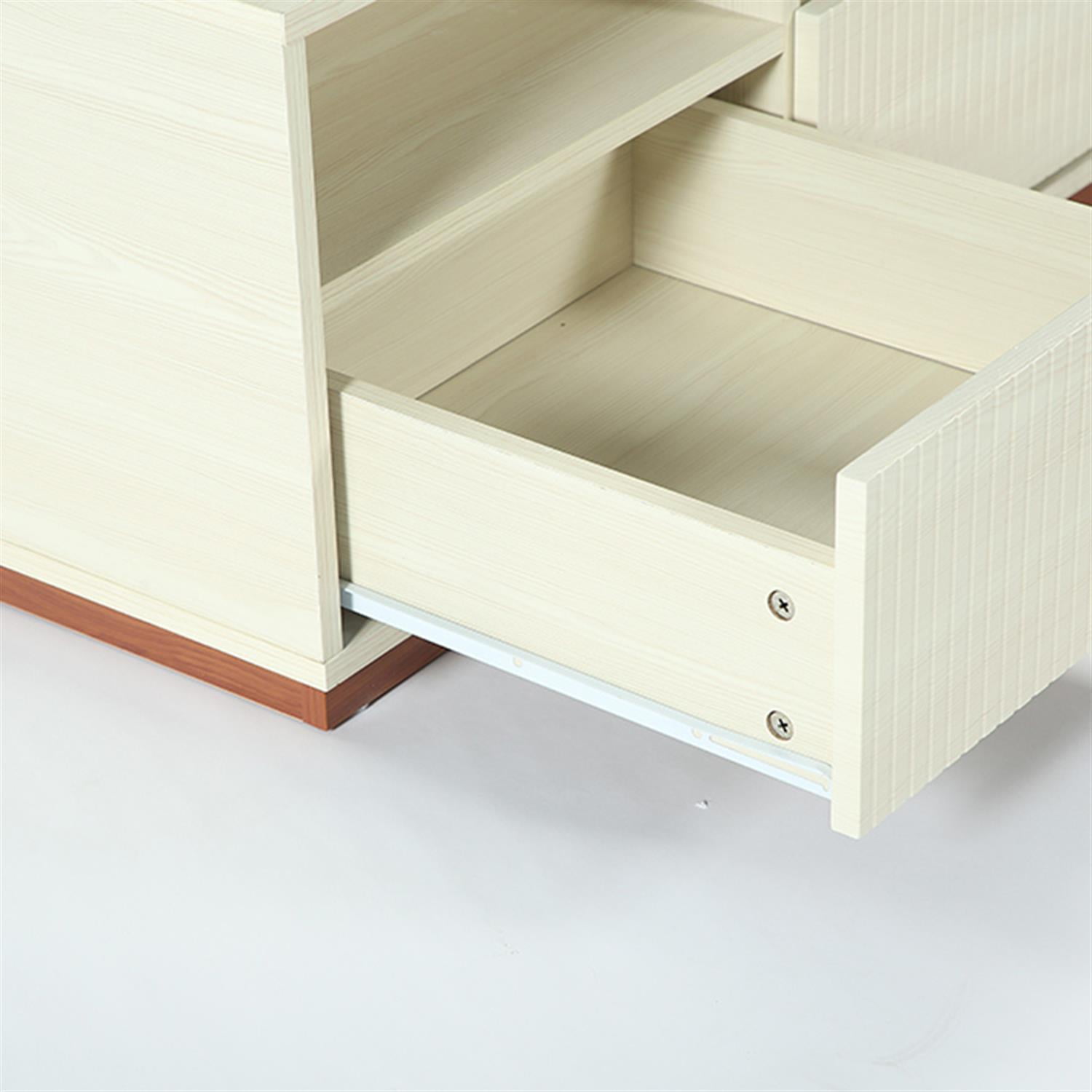 Demi Bonn 43" Extendable Coffee Table, Center Table with 2 Drawers and Reversible Tabletop for Home Living Room, Office, Brown