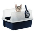 thumbnail image 2 of Inspired Essentials, High Sided Open Top Cat Litter Box with Scoop, Navy, 2 of 8