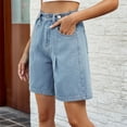 thumbnail image 4 of Bwdbhd Jean Shorts Womens High Waisted Y2k Women Jean Shorts High Waisted Carpenter Denim Shorts with Pockets Trendy Fashion Summer Shorts Light Blue,XL, 4 of 5