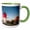 Green/White, variant on 3drose, Usa, Massachusetts, Cape Cod, Eastham, Nauset Lighthouse at Dawn., 11oz Two-tone Green Mug