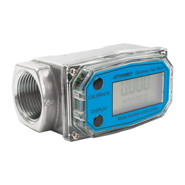 Medidor de flujo de turbina digital, medidor de flujo de combustible y agua con pantalla LCD, medidor de flujo para diésel, queroseno, gasolina y agua.
