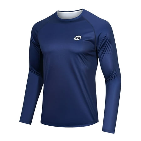 Sun Protection Shirts for Men Fishing Shirt Quick Dry Rash Guard UV Protection Navy Blue XL