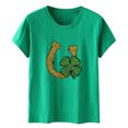 thumbnail image 4 of Aayomet St Patrick's Day Blouses For Women Fashion 2022 Women's Relaxed-Fit Short-Sleeve Scoopneck Swing Tee,Green S, 4 of 4