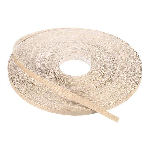 Bisel de Uxcell, cinta de chapa de madera prepegada flexible para bisel de contrachapado con adhesivo de fusión en caliente para restauración de muebles de roble blanco 1/2 pulgada x 250 pies