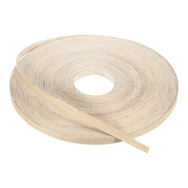 Bisel de Uxcell, cinta de chapa de madera prepegada flexible para bisel de contrachapado con adhesivo de fusión en caliente para restauración de muebles de roble blanco 1/2 pulgada x 250 pies
