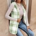 thumbnail image 4 of Guieoi Plus Size Jackets Clearance Woman Fashion Plaid Jacket Sleeveless Hooded Pocket Coat Jackets Vest Green Black*Friday/Cyber*Monday Clearance, 4 of 8