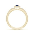 thumbnail image 2 of Angara Natural 0.19 Ct. Blue Sapphire with Diamond Halo Ring in 14K Yellow Gold for Women (Ring Size: 11.5), 2 of 10