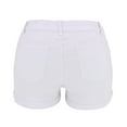 thumbnail image 4 of IDALL Jean Shorts Workout Shorts Women Denim Shorts Low Rise Ripped Stretchy Jeans Shorts Cuffed Hem Denim Shorts Booty Shorts for Women White S, 4 of 4