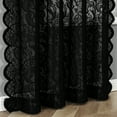 thumbnail image 4 of Pinewave Black Sheer Lace Curtains Vintage Floral Window Curtain Panels for Living Room 84 inch,Rod Pocket,2 Panels, 4 of 6