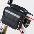 thumbnail image 3 of harmtty Bicycle Bag Anti-crack Reflective Strip Shockproof Large Capacity High Strength 3-in-1 Bike Front Beam Upper Tube Saddle Bag Bicycle Accessories,Black, 3 of 8