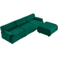 thumbnail image 6 of Tabaray Modular L-Shaped Sectional Couch, Modern Velvet Funky Bamboo Shaped Comfy Cloud 3 Seater Sofa with Ottoman for Living Room Apartment Office, 96" W, 6 of 7