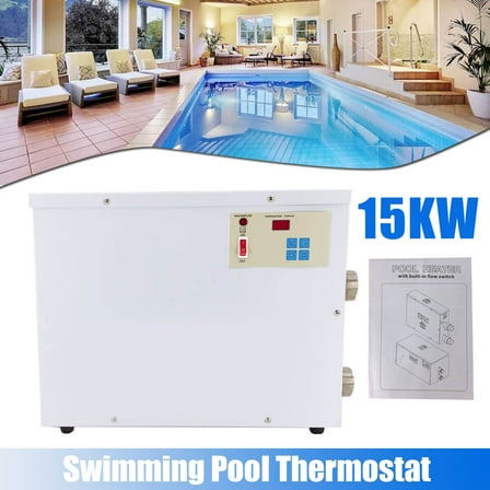 NICCOO 220V 15KW Electric Swimming Pool Water Heater Thermostat SPA Hot Tub singl phase
