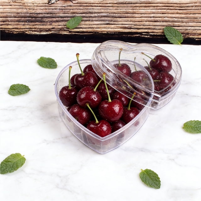 Transparent Heart Shaped Gift Box - Plastic Storage Container for Candy & Jewelry, Decorative Keepsake organizer with Lid, Clear, JKODE