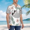 thumbnail image 5 of Bixox Men's Hawaiian Shirts Men's Cute Cartoon Sloth Print Short-Sleeve Shirt-Small, 5 of 8