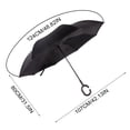 thumbnail image 2 of Reverse Umbrella Double Layer Sunshade - Solid Color, C-Handle, Reversible Design for Car, Outdoor, Travel - Navy Blue, 2 of 2