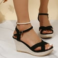 thumbnail image 2 of Miluxas Dressy Wedge Sandals ,Women's Platform Sandals Casual Summer, Comfortable High Heeled Wedges with Adjustable Buckle, 2 of 8