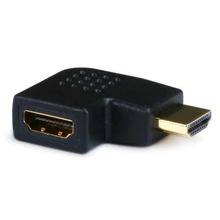 1 8 Right Angle Adapter Monoprice HDMI Right Angle Port Saver Adapter (Male to Female) | 270 Degree, Vertical Flat Right ()