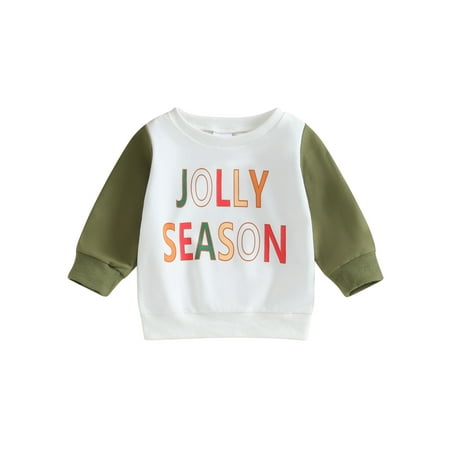 

Meihuid Christmas Baby Sweatshirt Long Sleeve Letters Tree Print Hoodie
