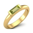thumbnail image 2 of 0.50 Ctw Baguette Peridot 925 Sterling Silver Gold Vermeil Solitaire Stackable Valentines Day Gifts Ring, 2 of 3