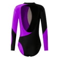 thumbnail image 2 of CHICTRY Kids Girls Hollow Back Gymnastics Leotard Shiny Glitters Long Sleeve Modern Dance Figure Skating Unitard, 2 of 5