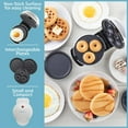 thumbnail image 2 of 3 in 1 Mini Breakfast Maker- Make Mini Waffles Donuts Pancakes or Eggs all in 1 Multi Use Appliance- Easily Swap & Clean Interchangeable Griddle Plates- Small Electric Nonstick Baker for Any Occasion, 2 of 7