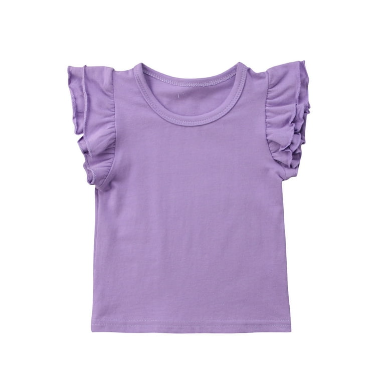 Verbanning Onderling verbinden Elk jaar Newborn Infant Toddler Baby Girl Top Basic Plain Ruffle T-Shirt Tops Blouse  Casual Clothes - Walmart.com