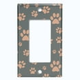 thumbnail image 5 of Metal Light Switch Plate Cover Puppy Dog Paw Prints Green Brown DOG033, 5 of 13