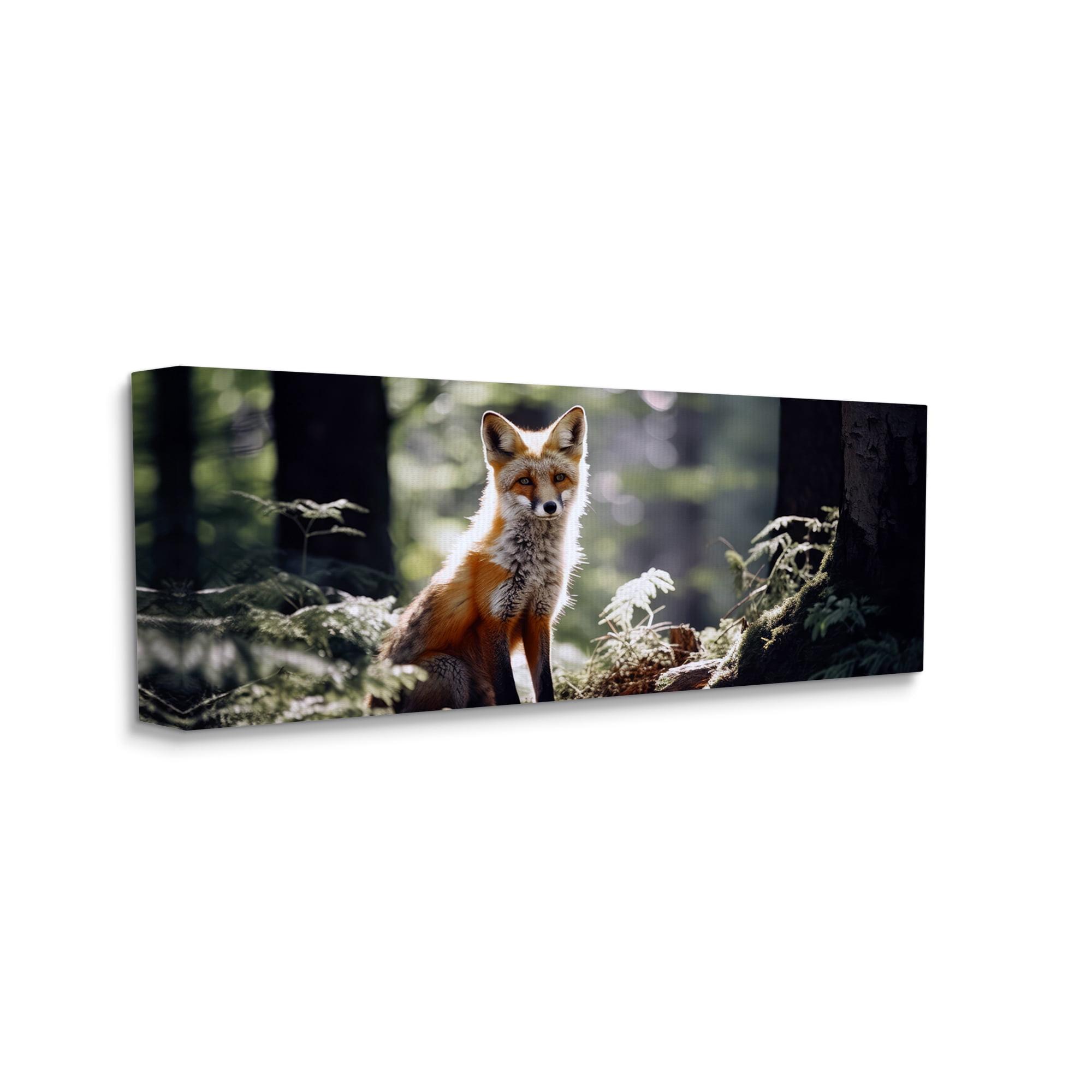 Stupell Industries Fox Under Sun Rays Animals & Insects Photography Gallery Wrapped Canvas Art Print Wall Art, 30 x 13