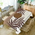 thumbnail image 5 of 60x84inches Mid Century Boho Rectangle Tablecloth Abstract Geometric Brown Eucalyptus Leaves Sun Table Cloth Waterproof Fabric Polyester Table Cover for Kitchen Dining Room Patio Home Decor, 5 of 7