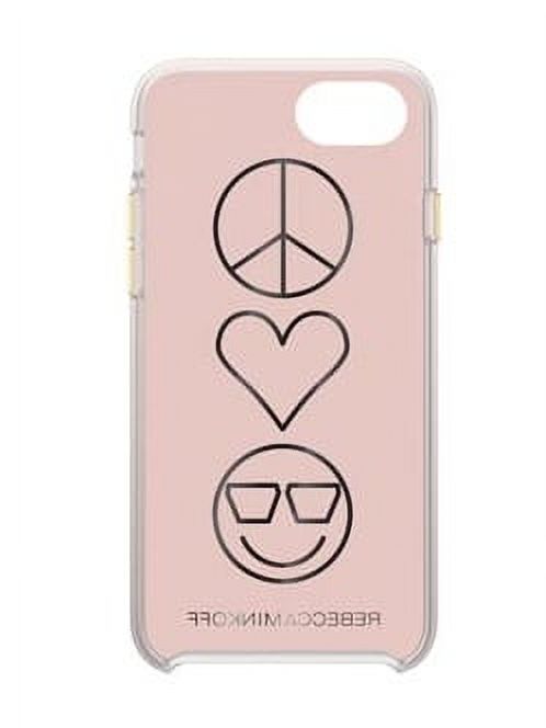 Incipio Rebecca Minkoff Double Up Protection Case - Back cover for cell phone - metallic, Peace, Love, Happiness clear, transparent rose gold, black foil - image 4 of 7