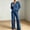 Blue, variant on Women's Pajama Sets Long Sleeve Short Sleeve 2 Piece Lounge Sets Ribbed Knit Sweater Sleepwear Green XL(XL)