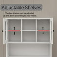 thumbnail image 4 of 59" Tall Trash Can Cabinet, Tilt Out Laundry Hamper Cabinet with 2 Doors, Countertop, Adjustable Shelves, Wood Pantry Cabinet for Kitchen, Bathroom, 4 of 9