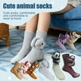 thumbnail image 3 of Sloth Socks,3D Knit Animal Socks for Women,Cozy Cute Novelty Sock, Warm Hand Crochet Floor Sock Christmas Gifts (Tiger), 3 of 10