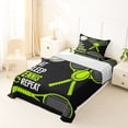 thumbnail image 5 of Erosebridal Tennis Sport Games Twin Sheet Sets,Green Tennis Racket Bedding For Boys Kids 3-Piece, 5 of 6