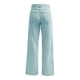 thumbnail image 6 of AINIYS Women's Wide Leg Denim Jeans High Waist Side Stripe Trousers for Casual Street Daily Wear Light Blue L, 6 of 7