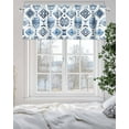 thumbnail image 5 of Bohemia Valances for Windows Blue Argyle Abstract Geometric Texture Ethnic Style Valance Rod Pocket Short Window Treatments Curtains for Kitchen Bathroom Living Room Bedroom, 42 x 18 Inch, 5 of 7