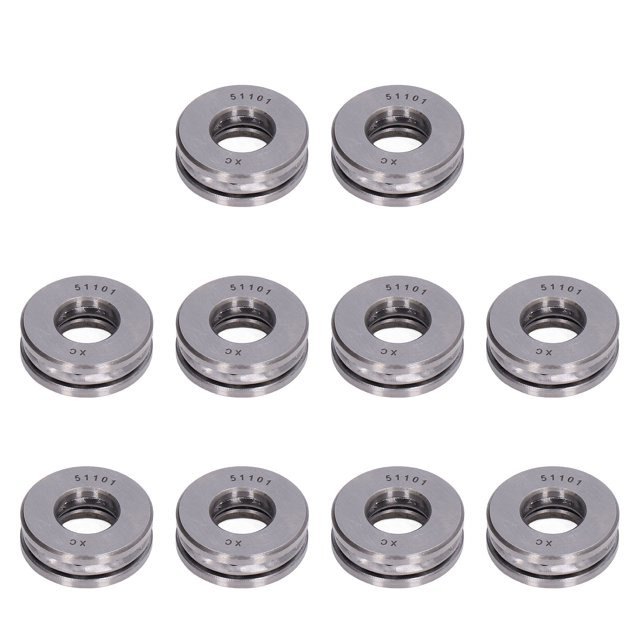 Roulement à Billes de Butée 10 Pcs Roulements à Billes Unidirectionnels Haute Précision Roulement Détachable Roulement en Acier à Rangée Unique Miniature Roulement Axial en Métal Kit
