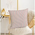 thumbnail image 3 of Decorative Throw Pillow Covers Set of 2 Wine Red Pillow Covers 18x18 inch Throw Pillows Linen Square Pillow Case,Farmhouse Outdoor Modern Striped Pillow Covers for Couch Sofa Living Room, 3 of 6