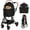 black, variant on Vrhot Foldable 3-in-1 Pet Stroller up to 33 lbs, 4-Wheel for Small Dogs & Cats with Removable Carrier, Height-Adjustable Handle, Black