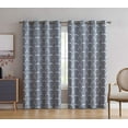 thumbnail image 2 of THD Damask Print 100% Full Blackout Grommet Window Curtain Panels Noise Reduction, Room Darkening, and Privacy - 2 Panels, 2 of 4