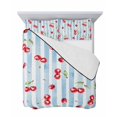 thumbnail image 7 of Cherry Farmhouse Twin Size Down Alternative Comforter, Lightweight Comforter Quilt Bedding Set with Pillow Shams Spring Summer Fruit Blue Striped All Seasons Bed Comforter Duvet Insert 68"x86", 7 of 7