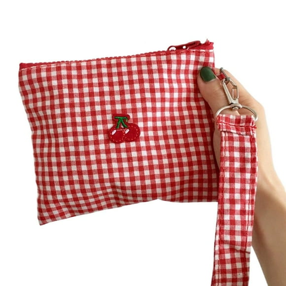 Rouge - Trousse de Maquillage en Toile Portable Grande Capacité Cosmétique Rangement pour Rouge à Lèvres